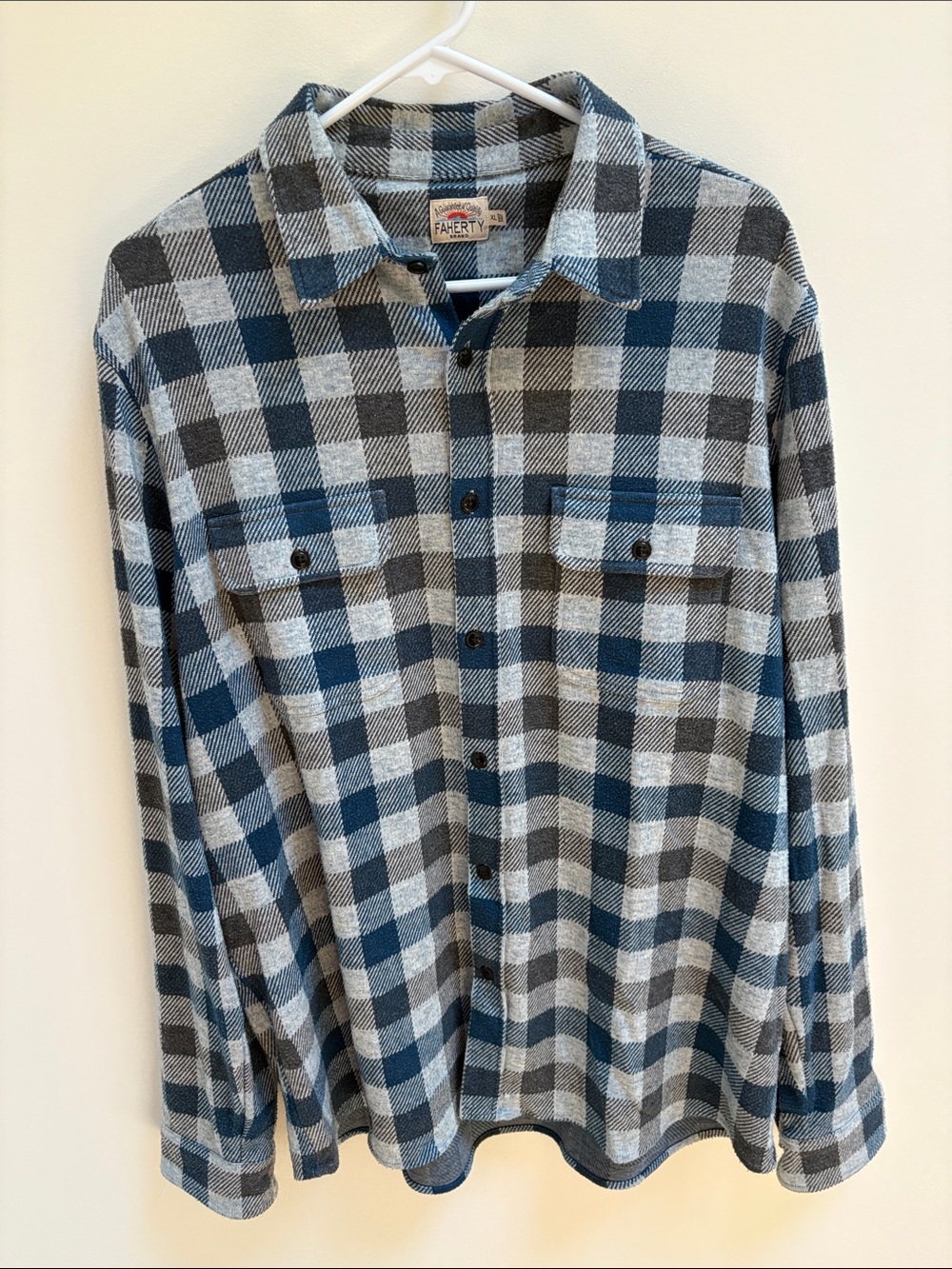 Faherty Legend Blue & Gray Plaid Button-Down Shirt